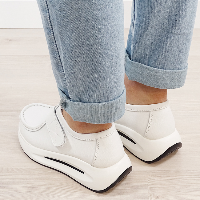 Mocasini albi din piele naturala WKS01 M7 [3]