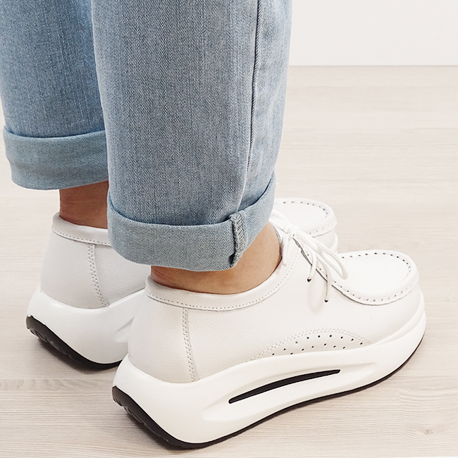Mocasini albi din piele naturala WKS02 M7 [6]