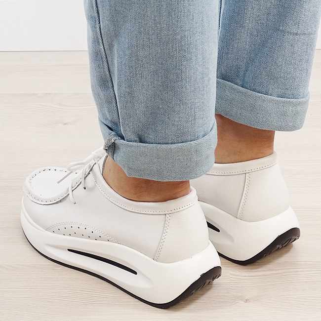 Mocasini albi din piele naturala WKS02 M7 [4]