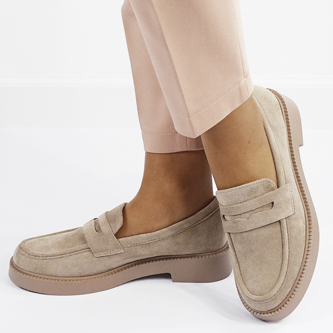 Mocasini bej inchis de tip loafers 1858 02 [2]
