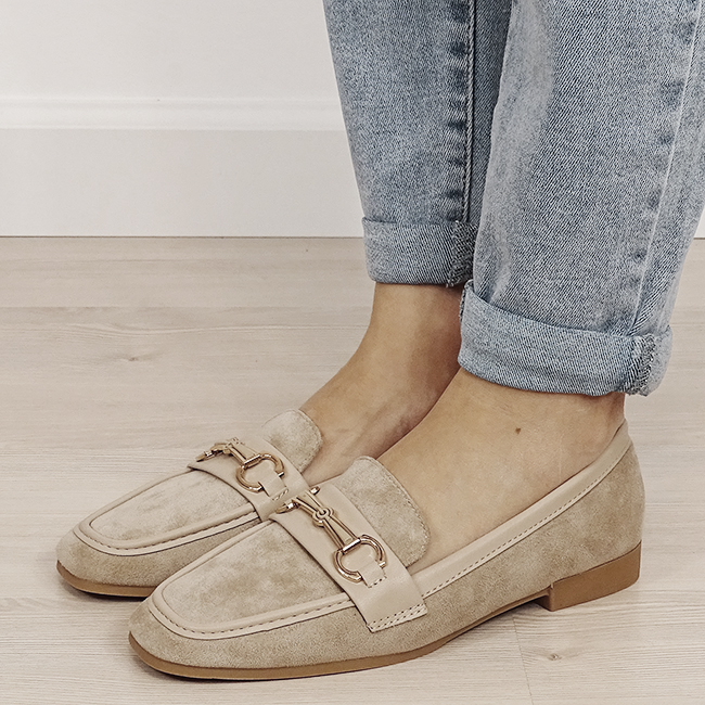 Mocasini bej de tip loafers 9736 01 [2]