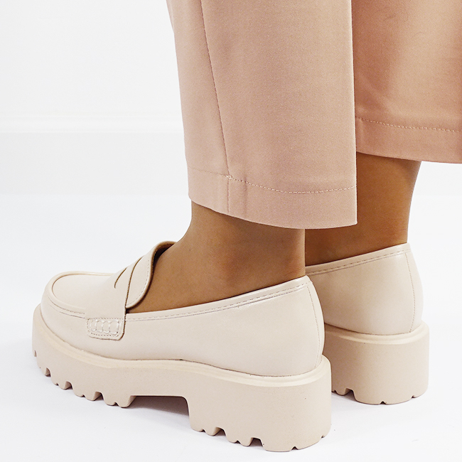 Pantofi bej de tip loafers H8-359 M2 [4]