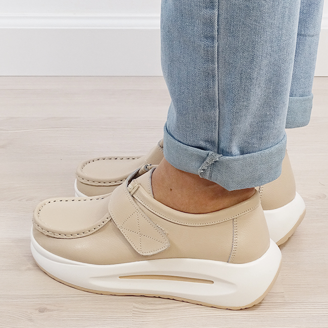 Mocasini bej din piele naturala WKS01 M7 [3]