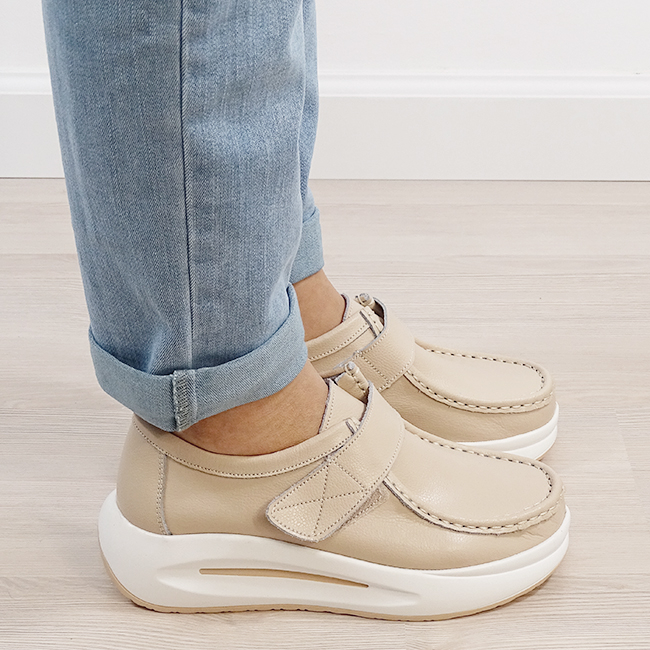 Mocasini bej din piele naturala WKS01 M7 [6]