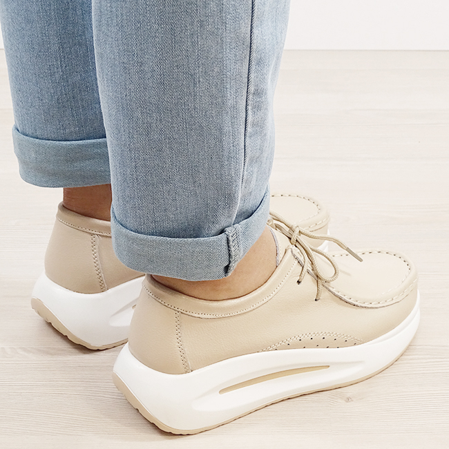 Mocasini bej din piele naturala WKS02 M7 [6]