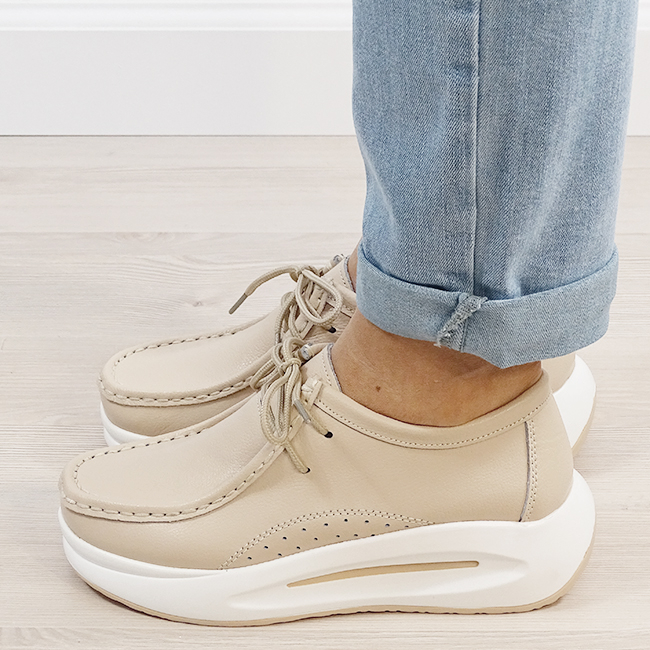 Mocasini bej din piele naturala WKS02 M7 [3]