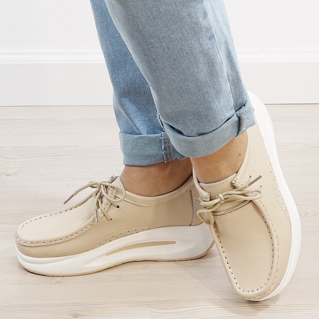 Mocasini bej din piele naturala WKS02 M7 [2]