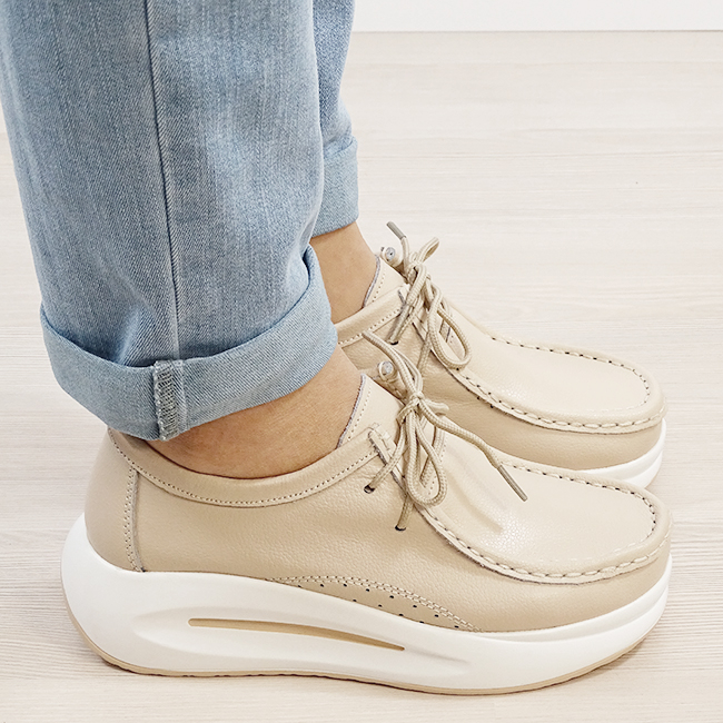Mocasini bej din piele naturala WKS02 M7 [7]