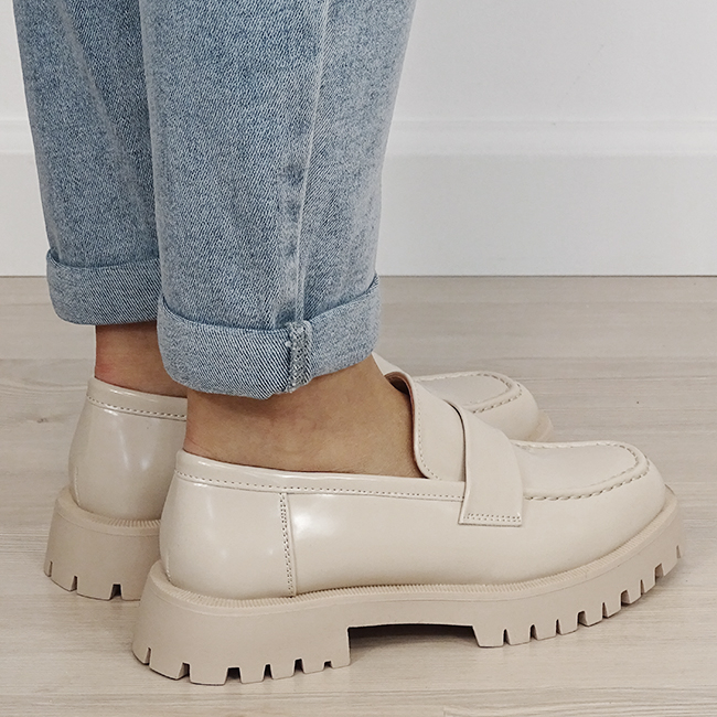 Mocasini bej lacuiti de tip loafers DMLM8302 01 [5]