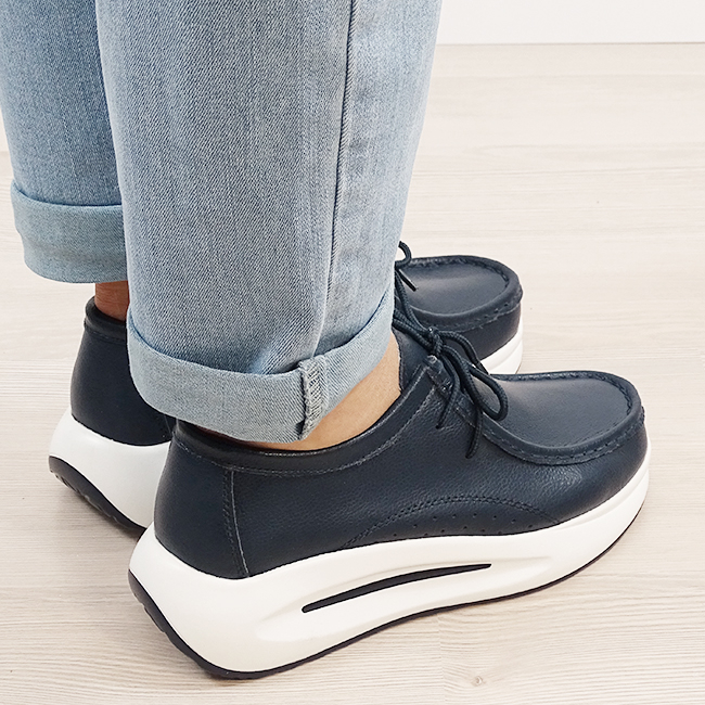 Mocasini bleumarin din piele naturala WKS02 M7 [5]