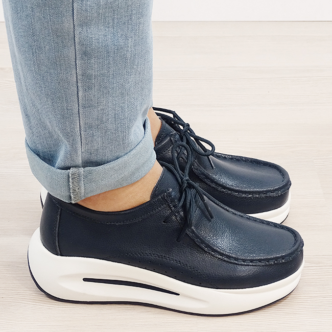 Mocasini bleumarin din piele naturala WKS02 M7 [6]