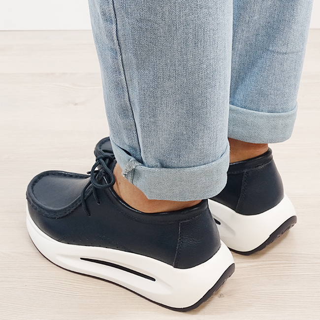 Mocasini bleumarin din piele naturala WKS02 M7 [3]