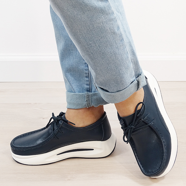 Mocasini bleumarin din piele naturala WKS02 M7 [2]