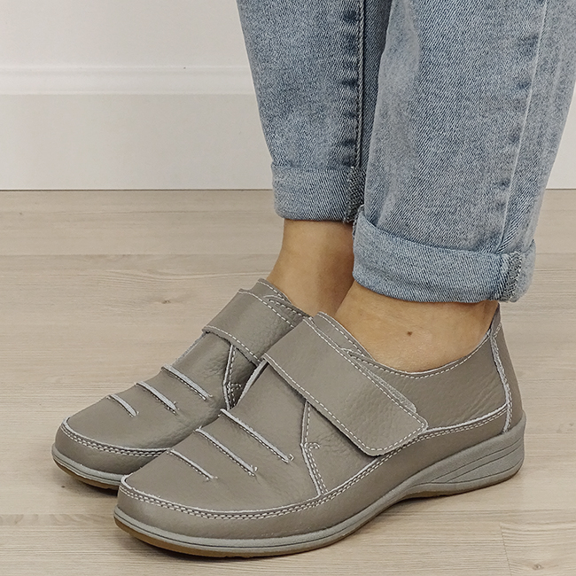 Mocasini gri din piele naturala 5085. M3 [2]