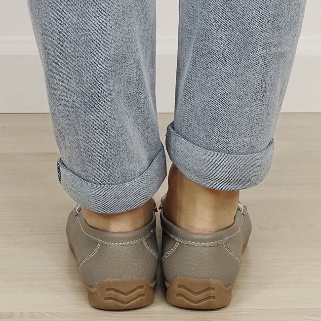 Mocasini gri din piele naturala 5128 M4 [4]