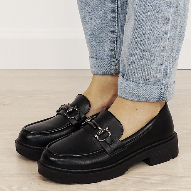 Mocasini negri de tip loafers DYH9893 01 [2]