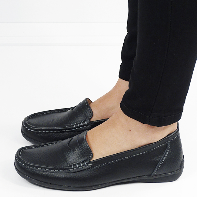 Mocasini negri din piele naturala 5128 M4 [2]