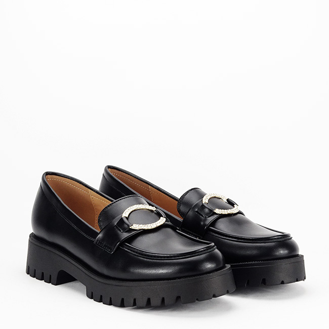 Mocasini negrii de tip loafers FN653 M2 [6]