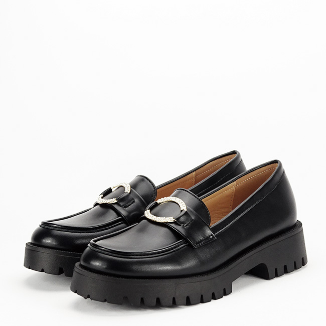 Mocasini negrii de tip loafers FN653 M2 [2]