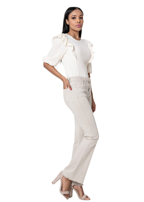 Pantaloni crem Evazati Nina Carter J230-25 M7 [3]