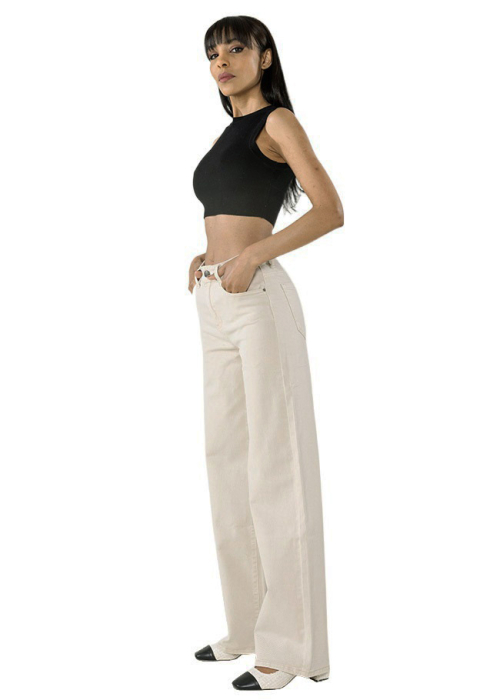 Pantaloni crem Evazati Nina Carter J251-25 M9 [5]