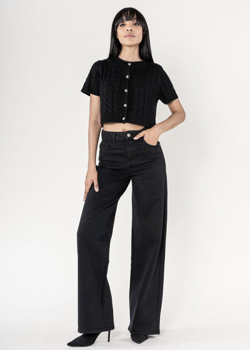 Pantaloni negri Evazati Nina Carter J251-1 M9 [3]