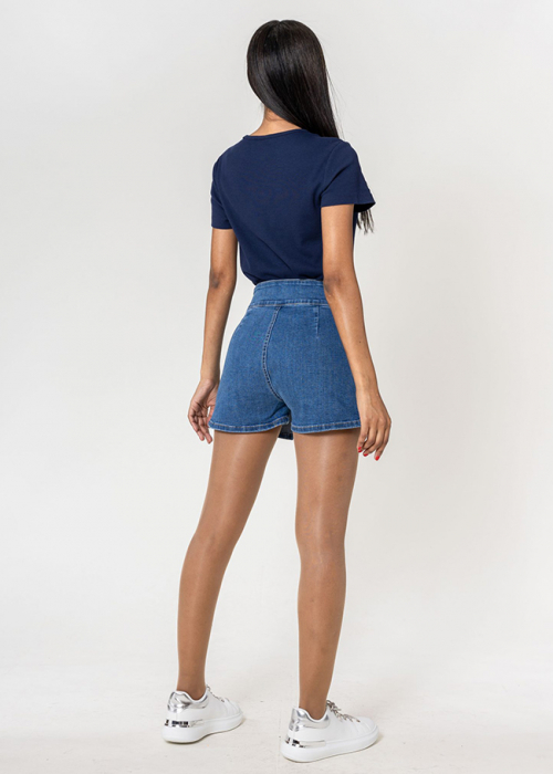 Pantaloni scurti tip fusta din denim P511-5 M7, Albastru [4]