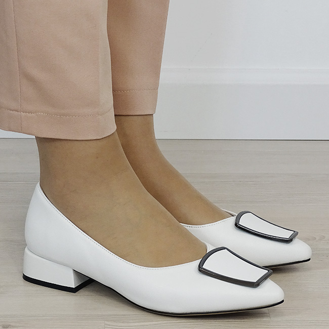 Pantofi albi comozi din piele naturala BY6921-2 03 [6]