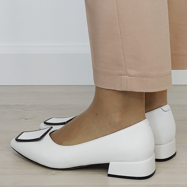 Pantofi albi comozi din piele naturala BY6921-2 03 [3]