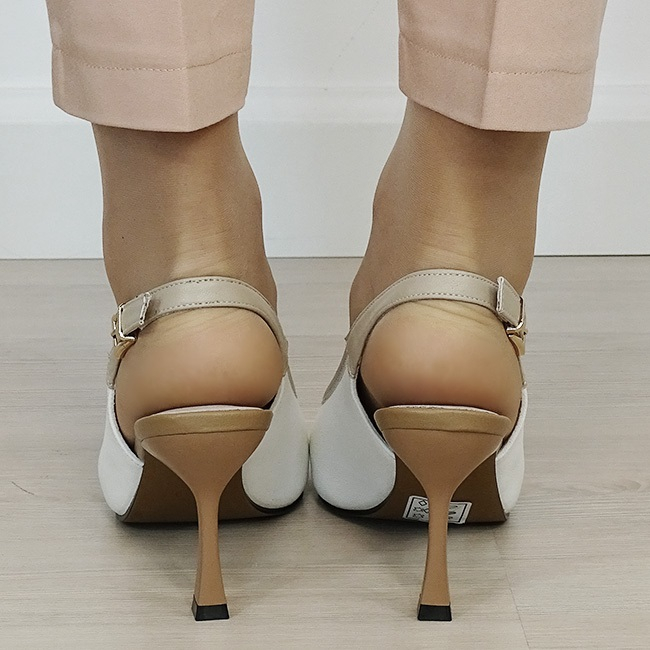 Pantofi albi decupati din piele naturala BY6880-1 02 [4]