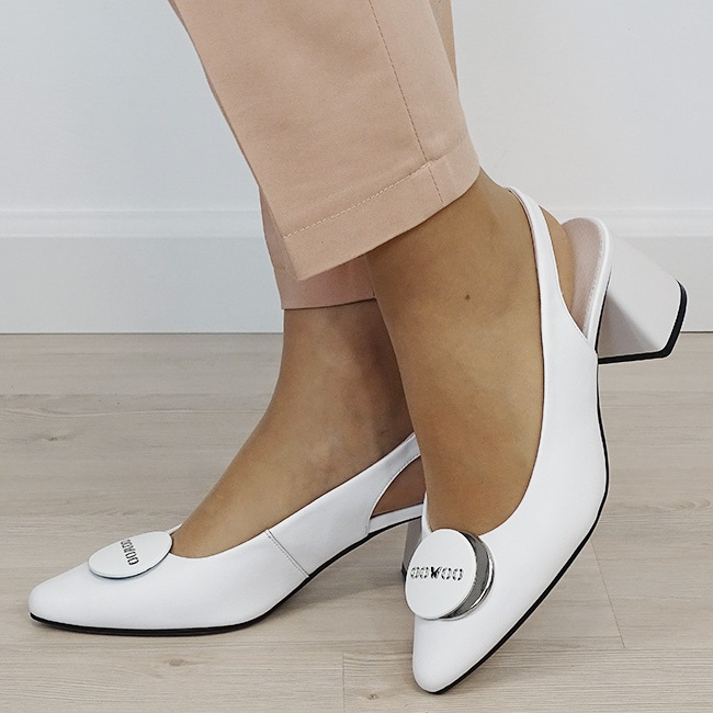 Pantofi albi eleganti din piele naturala BY6887-6 03 [2]