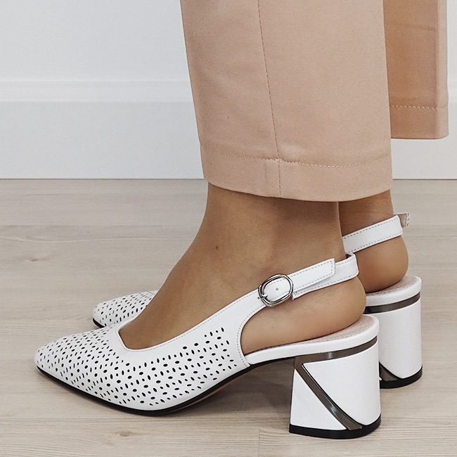 Pantofi albi perforati din piele naturala BY6885-2 02 [3]