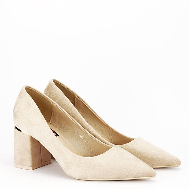 Pantofi bej de dama eleganti YES-1808 02 [4]