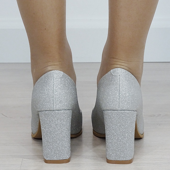 Pantofi eleganti argintii cu sclipici D-1278 01 [4]