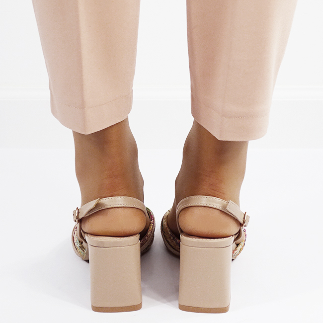 Pantofi eleganti cu model din rafie impletita YK-1817 04 [5]