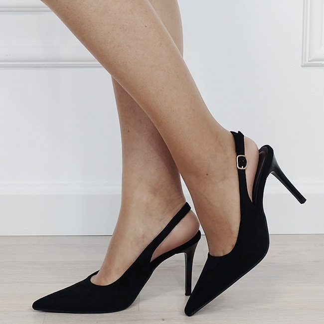 Pantofi eleganti negri cu toc subtire 5001 01
