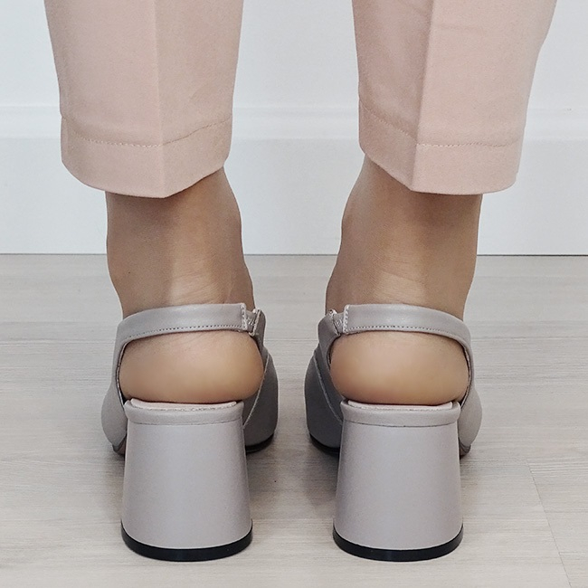 Pantofi gri eleganti din piele naturala BY6887-5 03 [4]