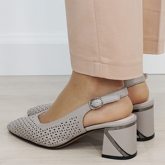 Pantofi gri perforati din piele naturala BY6885-6 02 [3]