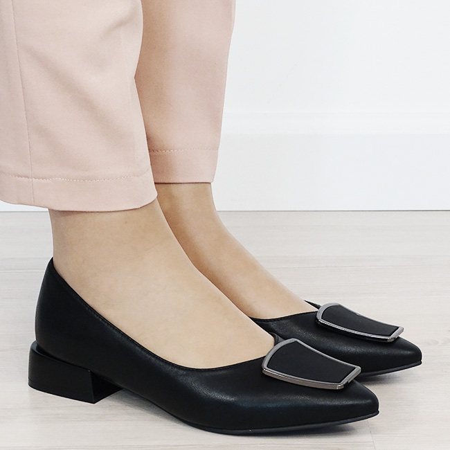 Pantofi negri comozi din piele naturala BY6921-2 03 [6]