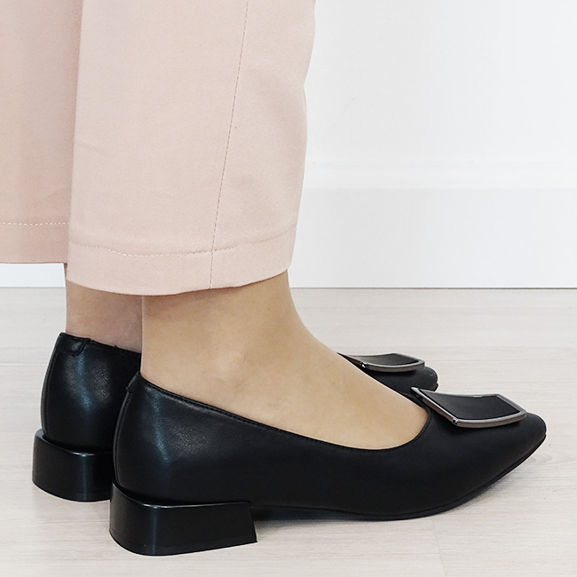 Pantofi negri comozi din piele naturala BY6921-2 03 [5]