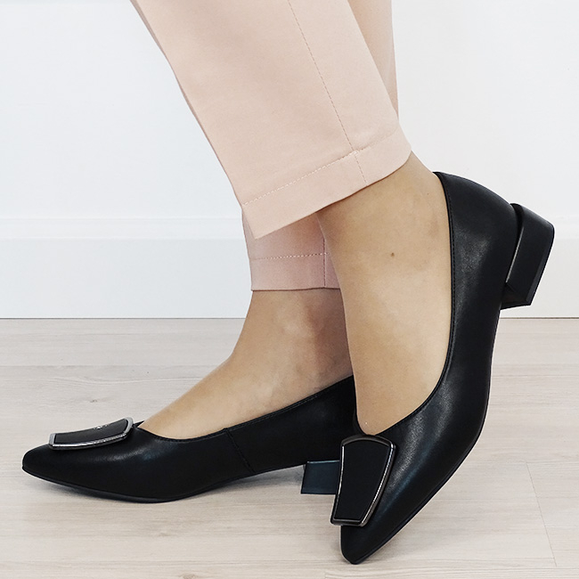 Pantofi negri comozi din piele naturala BY6921-2 03 [2]