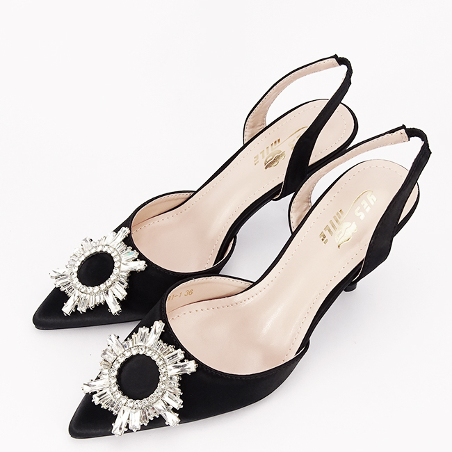 Pantofi negri eleganti cu brosa YES-92991-1 04 [4]