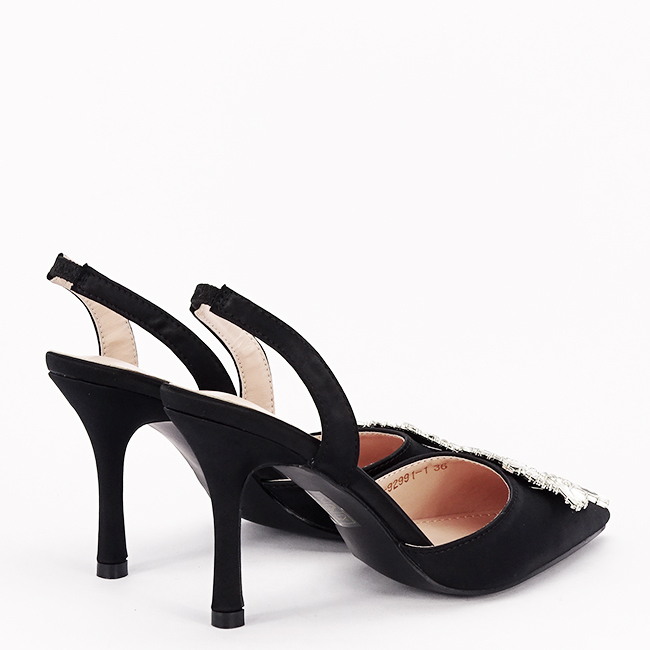 Pantofi negri eleganti cu brosa YES-92991-1 04 [5]
