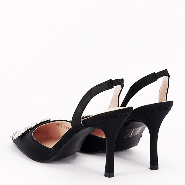 Pantofi negri eleganti cu brosa YES-92991-1 04 [7]