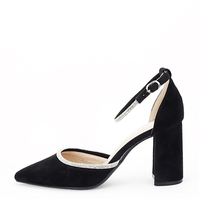 Pantofi negri eleganti cu pietricele argintii BSD38-1 03 [2]