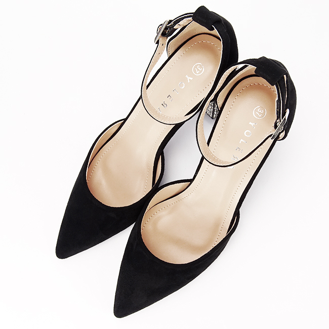 Pantofi negri eleganti cu pietricele argintii BSD42-1 04 [7]