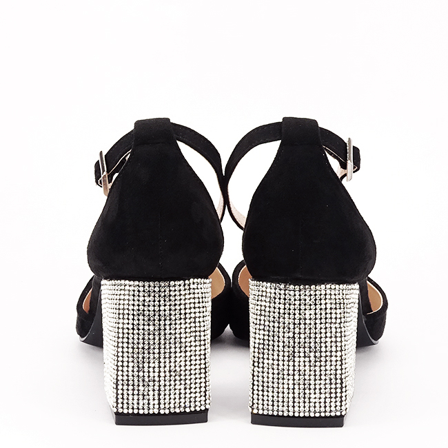Pantofi negri eleganti cu pietricele argintii BSD42-1 04 [5]