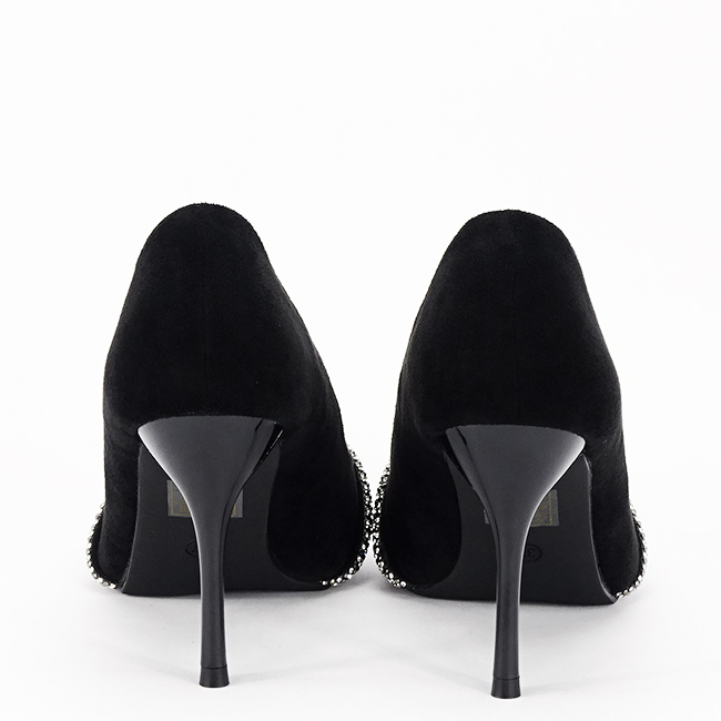 Pantofi negri eleganti cu pietricele argintii YES-23-1 03 [6]
