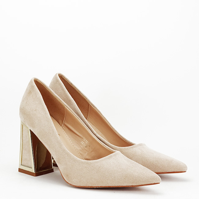 Pantofi nude cu toc comod 3870 02 [6]
