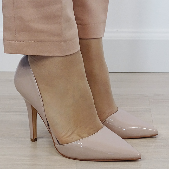 Pantofi nude de lac decupati BLJY1835 03 [6]